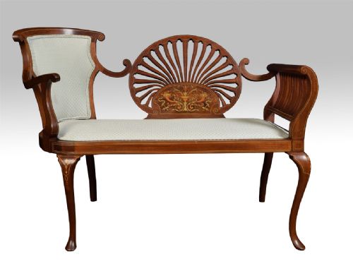 Mahogany Inlaid Boudoir Couch