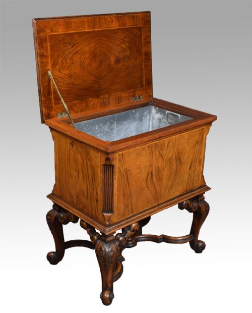 Queen Ann Revival Walnut Cellarette by Gill and Reigate