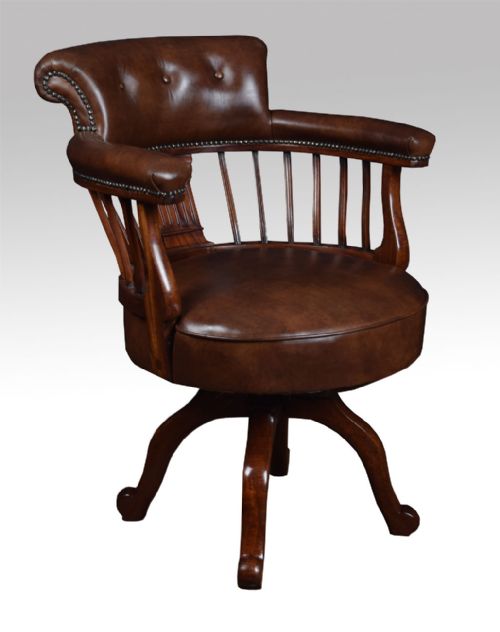 Victorian Mahogany Captains Office Desk Chair