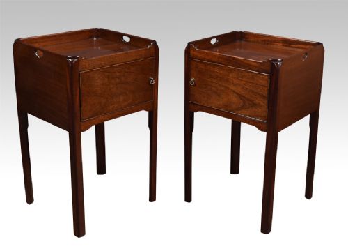 Pair of George III Style Mahogany Bedside Cupboards