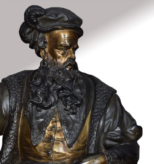 Large 19th Century Spelter Figure of Leonardo Da Vinci