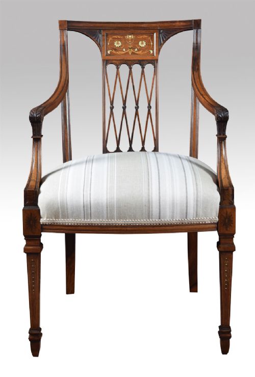Sheraton Revival Inlaid Armchair
