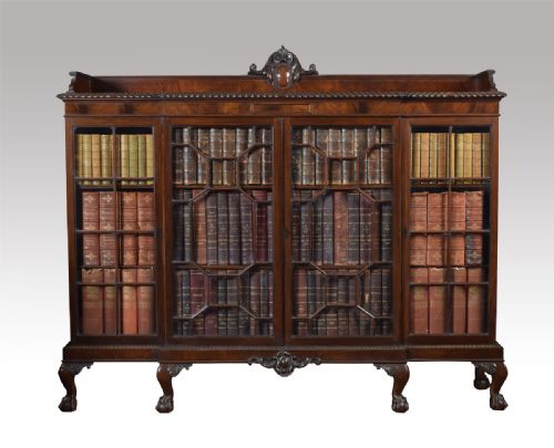 

Mahogany Breakfront Glazed Bookcase