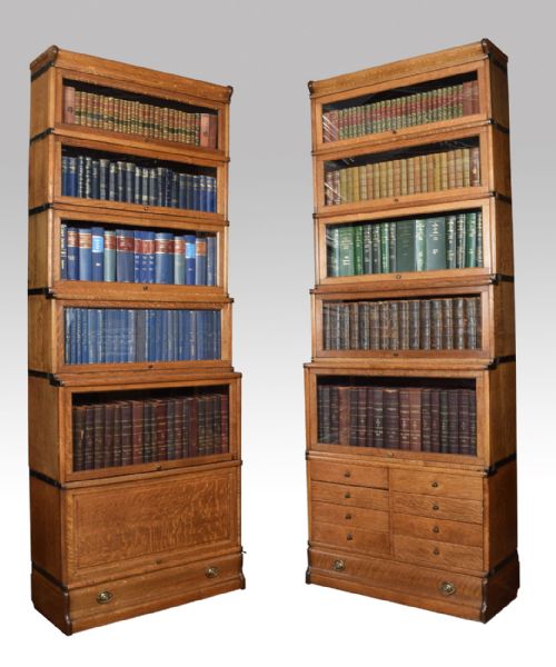Two Oak Globe Wernicke Six Section Bookcases