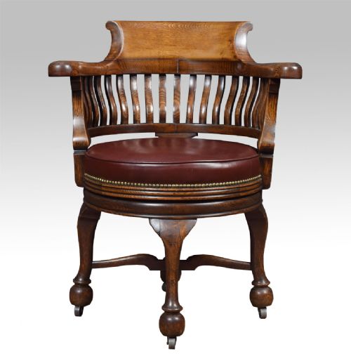 Victorian Oak Swivel Desk Chair