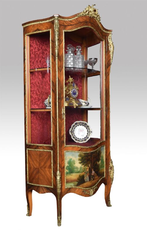 Louis XV Style Glazed Vernis Martin Vitrine
