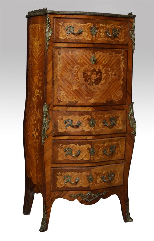 French Kingwood and Rosewood Secretaire Abattant