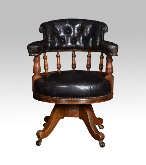 Walnut Framed Captains Office Chair