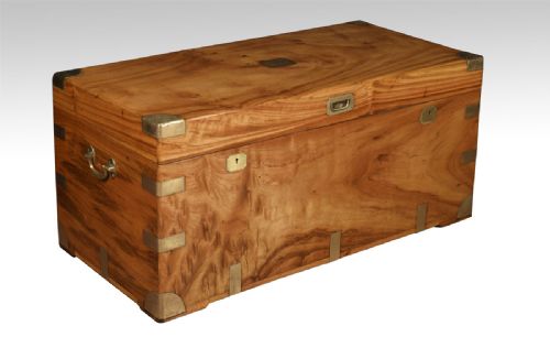 Large Chinese Export Brass-bound Camphorwood Trunk
