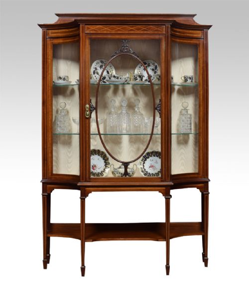 Edwardian Inlaid Mahogany Display Cabinet