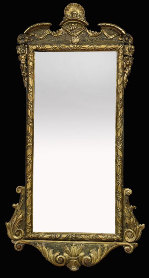 18th Century Style Carved Gilt Wood English Wall Mirror