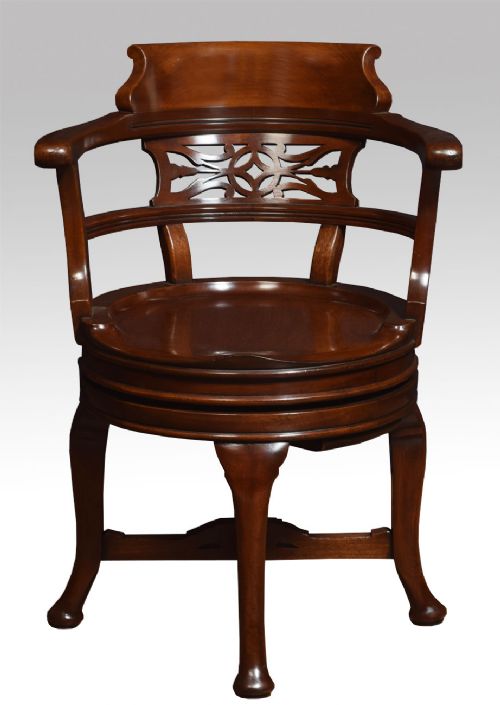Mahogany Swivel Desk Chair