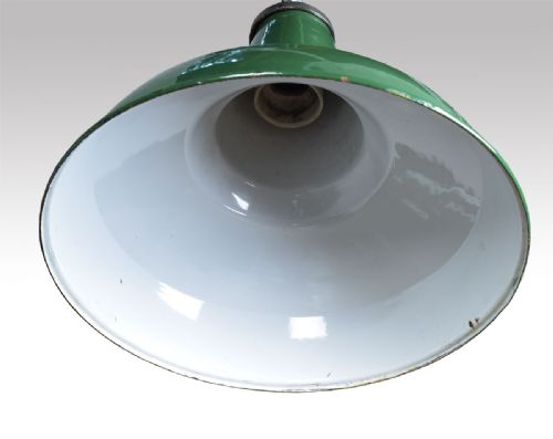 SET OF EIGHT VINTAGE INDUSTRIAL ENAMEL PENDANT LIGHTS - ADDITIONAL PHOTO 3
