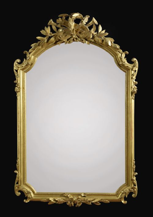 Late 19th Century Carved Giltwood and Gesso Framed Wall Mirror