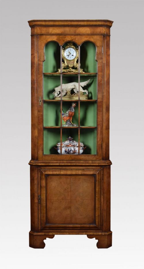 Early 18th Century Style Walnut Floor Standing Corner Cabinet