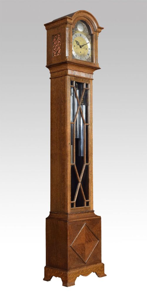 Oak Grandmother Tube Chiming Clock