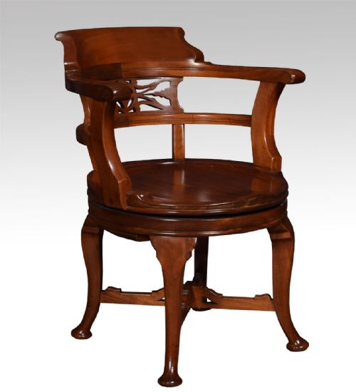 Mahogany Swivel Desk Chair