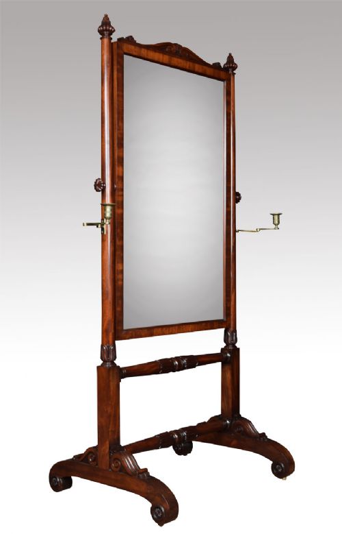William IV Mahogany Cheval Mirror