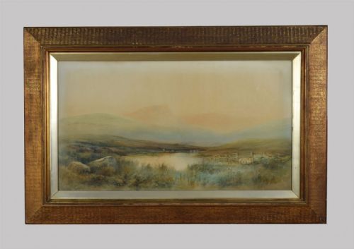 Very Large 19th Century Moorland Watercolour