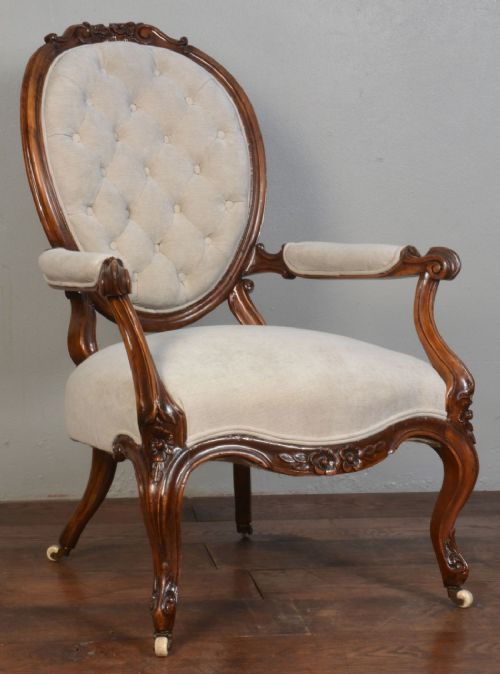 Walnut Framed Armchair