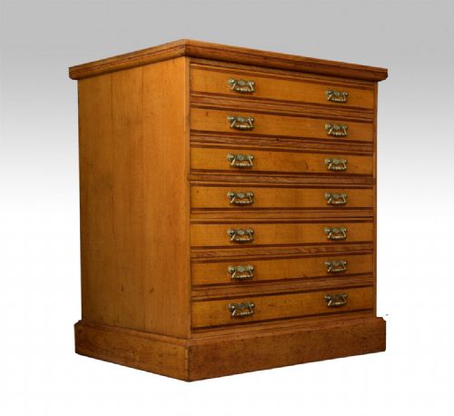 Edwardian Oak Plan Chest