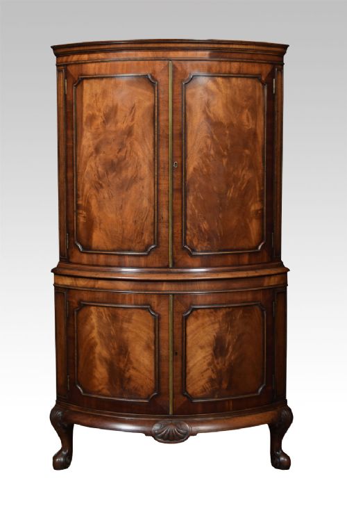George III Style Mahogany Corner Cocktail Cabinet