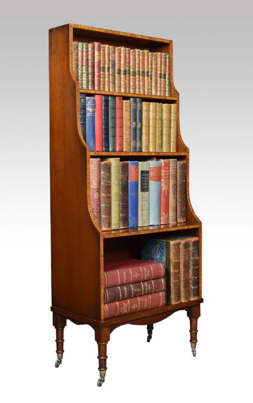 Sheraton Revival Mahogany Waterfall Bookcase