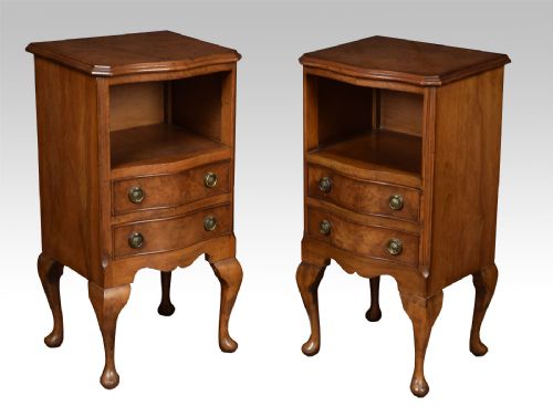 Pair of Queen Ann Style Bedside Tables