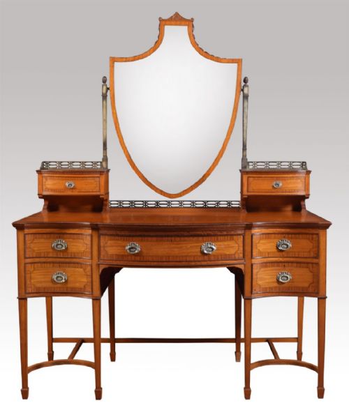 Late 19th Century Satinwood Sheraton Revival Dressing Table
