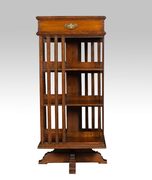 Large Oak Revolving Bookcase