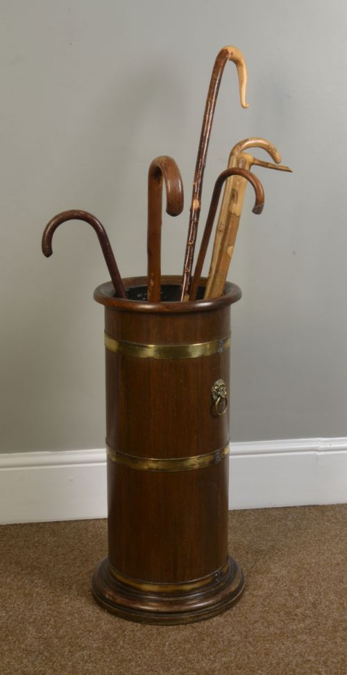 Brass Bound Barrel Stick Stand