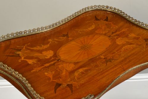 MAHOGANY INLAID OCCASIONAL TABLE - ADDITIONAL PHOTO 1