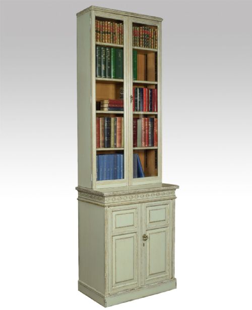 Tall Painted Oak Bookcase by Howard and Sons