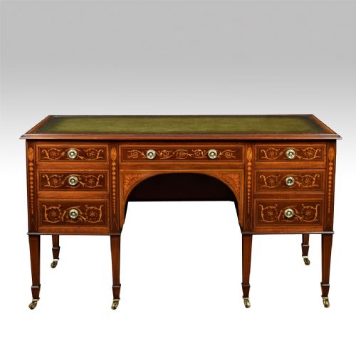 Mahogany Inlaid Writing Desk by Maple & Co