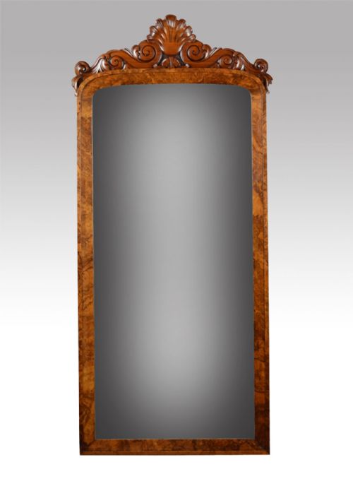 Victorian Figured Walnut Wall Mirror