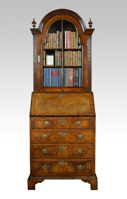 Queen Ann Walnut Bureau Bookcase