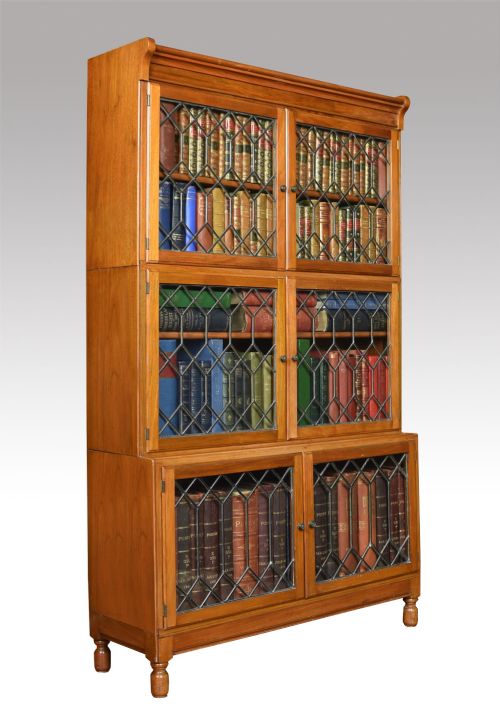 Walnut Three Sectional Bookcases by Minty Library Specialist’s Oxford