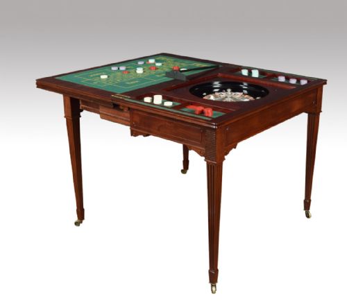 Edwardian Mahogany Games Roulette Table