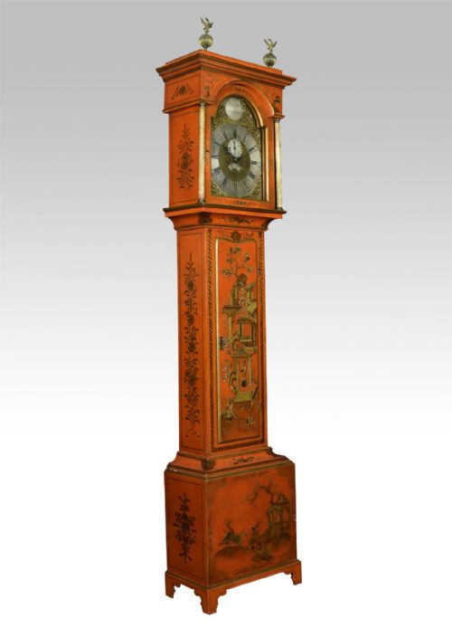 George III Chinoiserie Japanned Longcase Clock