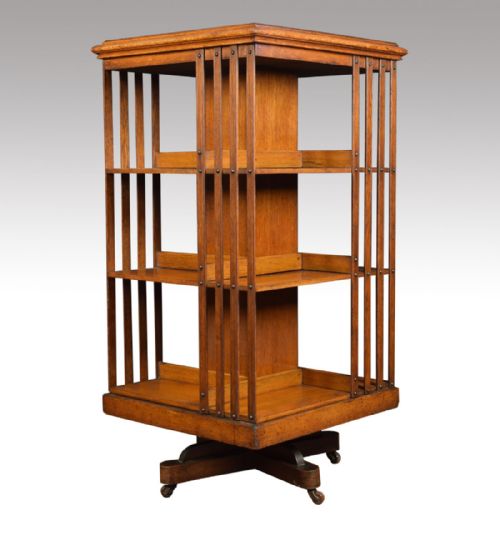 Large Oak Revolving Bookcase