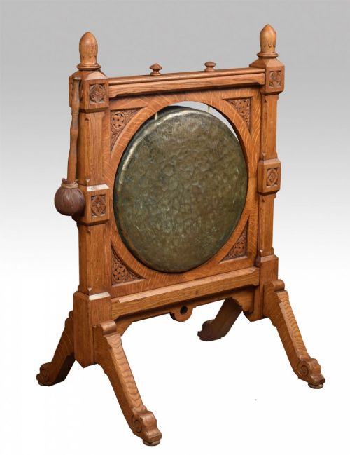 Gothic Revival Oak Framed Dinner Gong