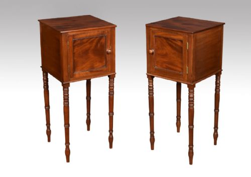 Pair of George III Style Mahogany Bedside Cupboards