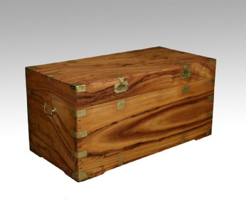 Large Chinese Export Brass-bound Camphorwood Chest