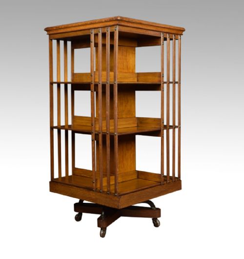 Large Oak Revolving Bookcase