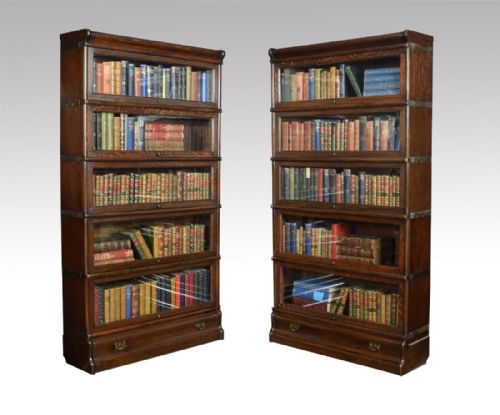 Pair of Oak Globe Wernicke Five Section Bookcases
