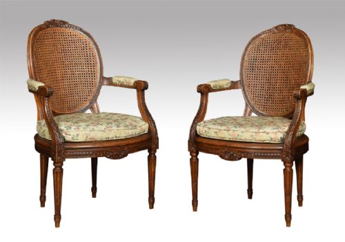 Pair of French Bergere Armchairs