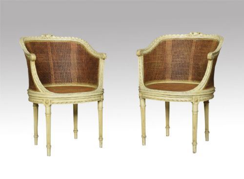 Pair of French Louis XVI Style Tub Armchairs