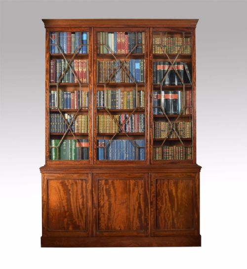 Mahogany Astragal Glazed Three Door Bookcase