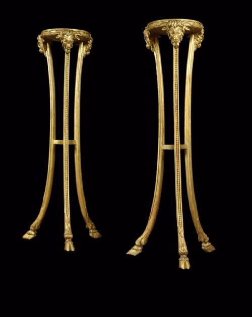 Pair of Early 19th Century Carved Giltwood Torchers