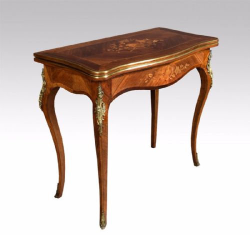 French Rosewood and Marquetry Card Table
